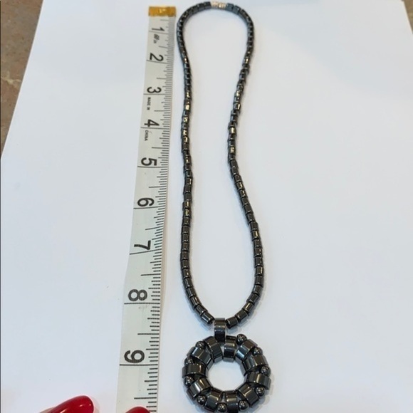 💐5/25 Hematite ball circle pendant barrel clasp - Picture 5 of 5